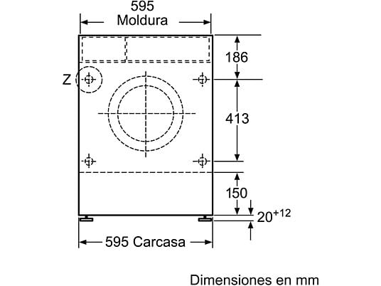 Lavadora secadora integrable - Bosch WKD24362ES, 7kg+4kg, 1355 rpm, 15 programas, ActiveWater, Blanco