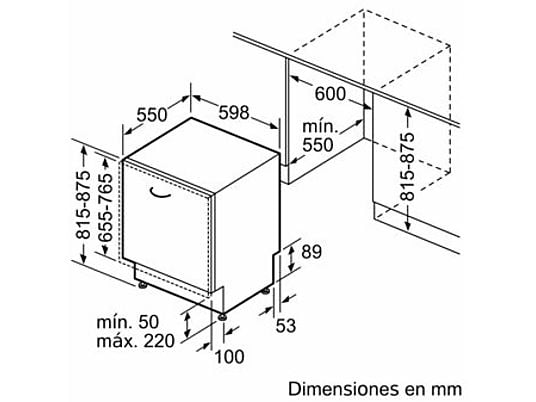 Lavavajillas integrable - Siemens SN75ZX07CE, 14 servicios, 6 programas, 58.9 cm, VarioSpeed+, Sin panelar