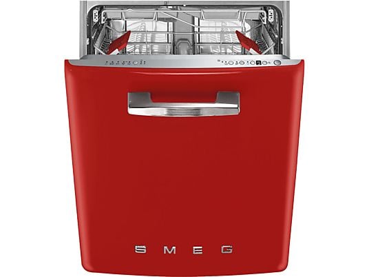 Lavavajillas integrable - Smeg STFABRD3, 13 cubiertos, 11 Programas, 59.8 cm de ancho, Rojo