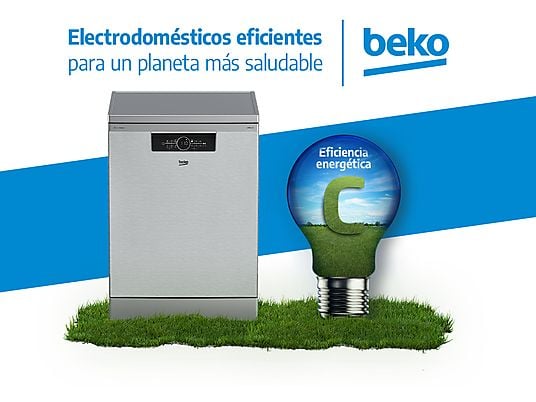 Lavavajillas - Beko BDFN26640XC, 9.5 l, 16 servicios, 6 programas, 60 cm, Tercera bandeja, Corner Intense, Fast+, Inox