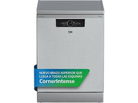 Lavavajillas - Beko BDFN26640XC, 9.5 l, 16 servicios, 6 programas, 60 cm, Tercera bandeja, Corner Intense, Fast+, Inox