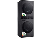 Lavadora secadora - LG WT1210BBF, Torre de lavado 12/10 kg, TurboWash™, Smart Pairing™, Inox grafito
