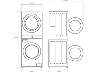 Lavadora secadora - LG WT1210BBF, Torre de lavado 12/10 kg, TurboWash™, Smart Pairing™, Inox grafito