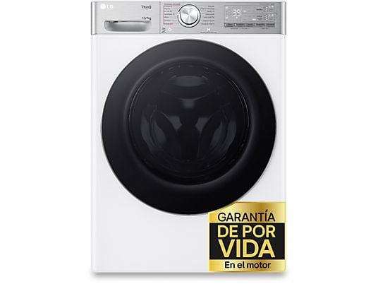 Lavadora secadora - LG F4DR9513A2W, 13 Kg + 7 Kg, 1400 rpm, 14 programas, AI Direct Drive™, TurboWash™360, Autodosificación, Blanco