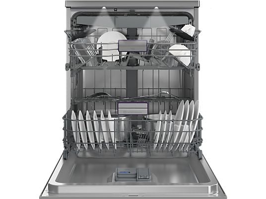 Lavavajillas - Beko BDFN36650XC, 16 Servicios, 11 Programas, 60 cm, Tercera bandeja, CornerIntense, DeepWash, Inox