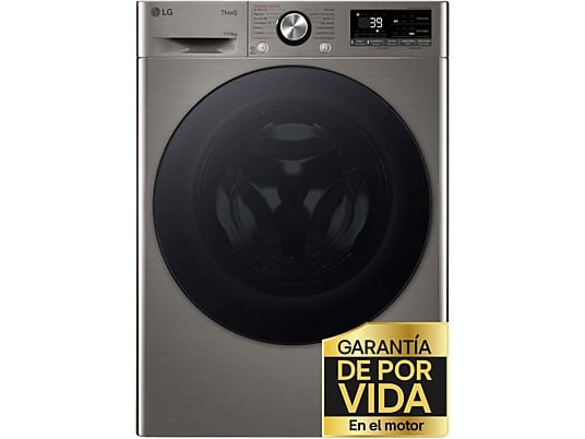 Lavadora secadora - LG F4DR7011AGS, 11kg / 6kg, 1400 rpm, 14 programas, AI Direct Drive ™, Steam™, Inox antihuellas