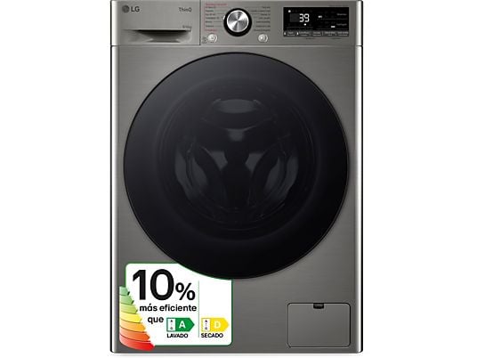 Lavadora secadora - LG F4DR7009AGS, Serie 700, 9 kg/6 kg, 1400 rpm, 14 programas, Inox antihuellas