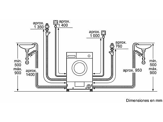 Lavadora secadora integrable - Balay 3TW773B, 7 kg/4 kg, 1200 rpm, Inicio diferido, Display Led, Blanco