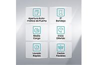 Lavavajillas - Hisense HS623D10X, 14 servicios, 7 programas, 60 cm, Media Carga, Tercera bandeja, Inox