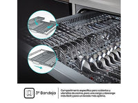 Lavavajillas - Hisense HS623D10X, 14 servicios, 7 programas, 60 cm, Media Carga, Tercera bandeja, Inox