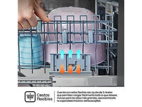 Lavavajillas - Hisense HS623D10X, 14 servicios, 7 programas, 60 cm, Media Carga, Tercera bandeja, Inox
