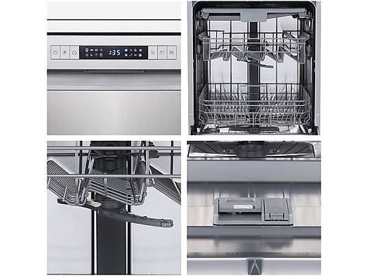 Lavavajillas - Hisense HS623D10X, 14 servicios, 7 programas, 60 cm, Media Carga, Tercera bandeja, Inox