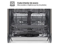 Lavavajillas - LG DF355FP, 14 servicios, 9 programas, 60 cm, LED táctil, Tercera bandeja, QuadWash™, Acero inoxidable