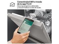 Lavavajillas - LG DF355FP, 14 servicios, 9 programas, 60 cm, LED táctil, Tercera bandeja, QuadWash™, Acero inoxidable