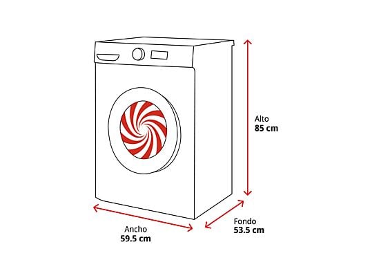 Lavadora carga frontal - Midea MF110W90BA10/W-ES, 9 kg, A-10%,1400 rpm, 15 Programas, Motor Inverter, Blanco
