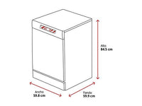 Lavavajillas - Hisense HS623D10X, 14 servicios, 7 programas, 60 cm, Media Carga, Tercera bandeja, Inox