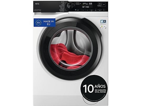 Lavadora carga frontal - AEG LFR7314O4C, 10 kg, 1400 rpm, 12 programas, Función Vapor, Tambor Care, PreciseWash, Blanco