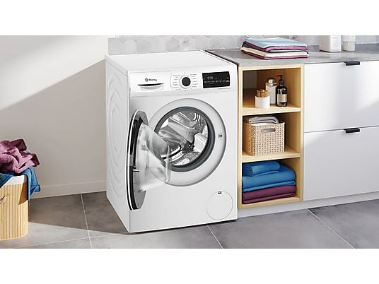 Lavadora carga frontal - BALAY 3TS382B, 8 Kg, 1200 rpm, 15 programas, Blanco