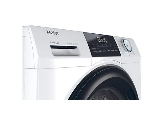 Lavadora carga frontal - Haier I-Pro Series 1 HW80-BP14929A-S, 8 kg, 1400 rpm, Motor Inverter, Función Vapor, Antibacterias, Blanco