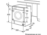 Lavadora secadora integrable - Balay 3TW773B, 7 kg/4 kg, 1200 rpm, Inicio diferido, Display Led, Blanco