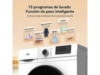 Lavadora carga frontal - VOK EVW-7BAWL21N, 7 kg, 1200 rpm, 15 programas, Blanco