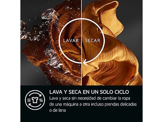 Lavadora secadora - AEG Series 9000 LWR9816O1C, 10 kg + 6 kg, Negro, Blanco