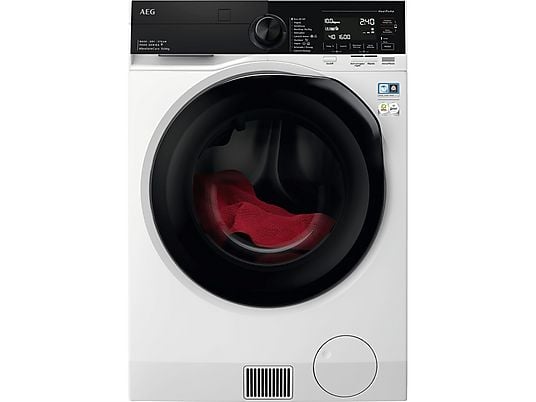 Lavadora secadora - AEG Series 9000 LWR9816O1C, 10 kg + 6 kg, Negro, Blanco