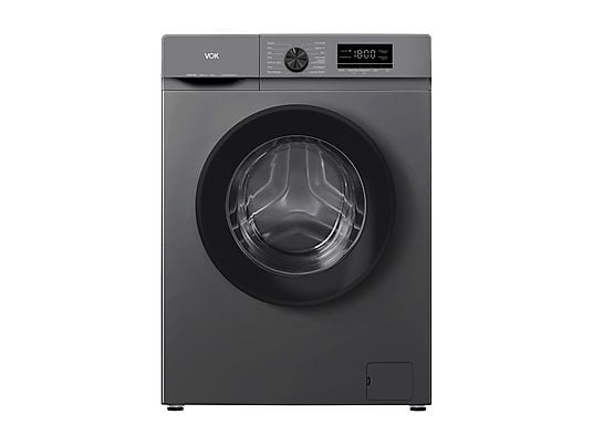 Lavadora de carga frontal - VOK EVW-8BAGL2412, 8 kg, 1200 rpm, 14 programas, Gris